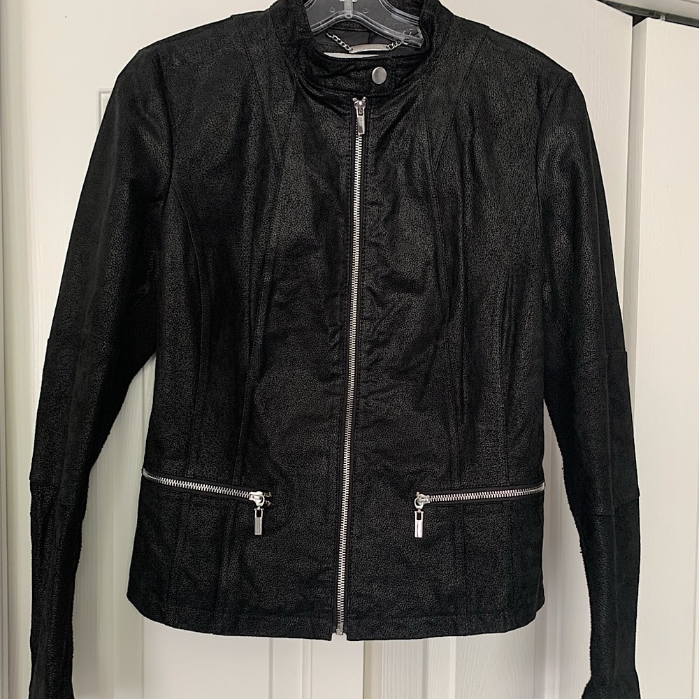 Black leather jacket